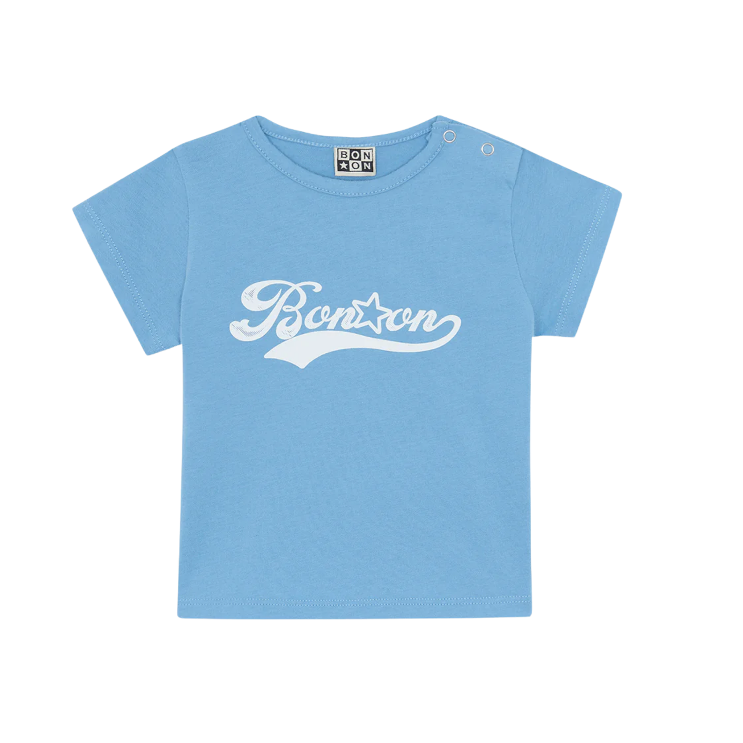Bonton Sky blue Infant Logo Short Sleeve Tee