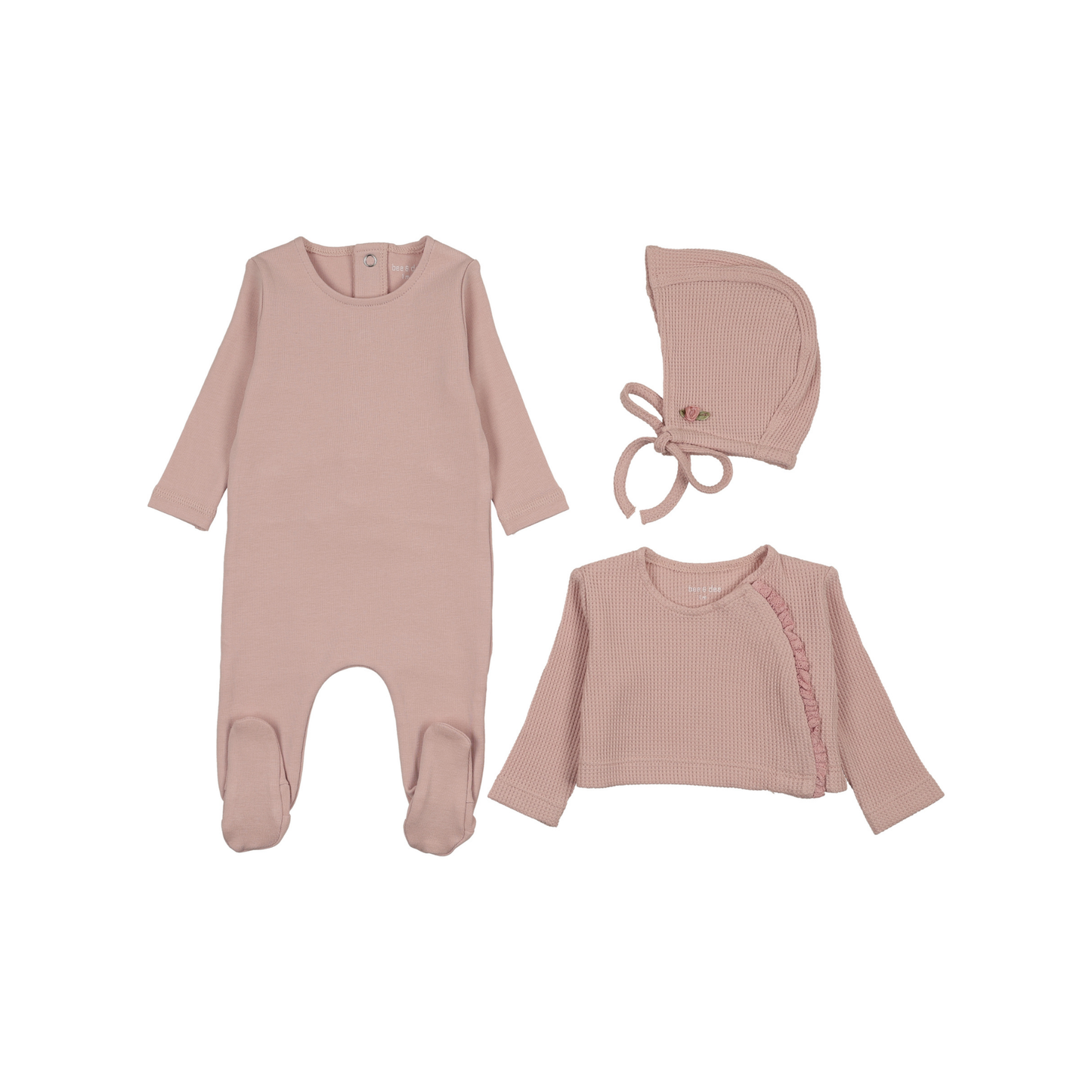 Bee And Dee Muted Pink Waffle Sweater Set