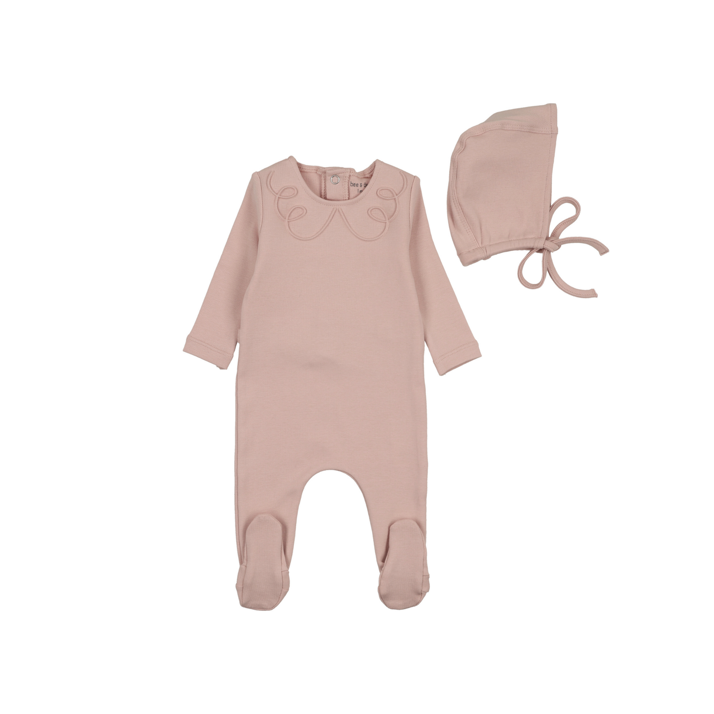 Bee And Dee Rose Embossed Collar Footie