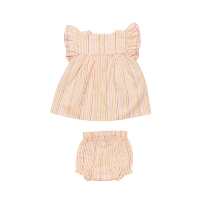 Early Sunday Pink Sienna Stripe Bloomer Set