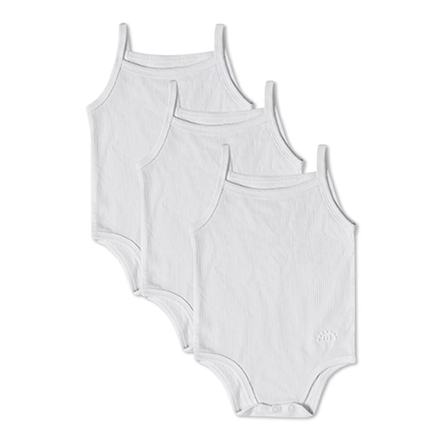 MiniMoi Solid Ribbed Modal Bodysuits 3 Pack