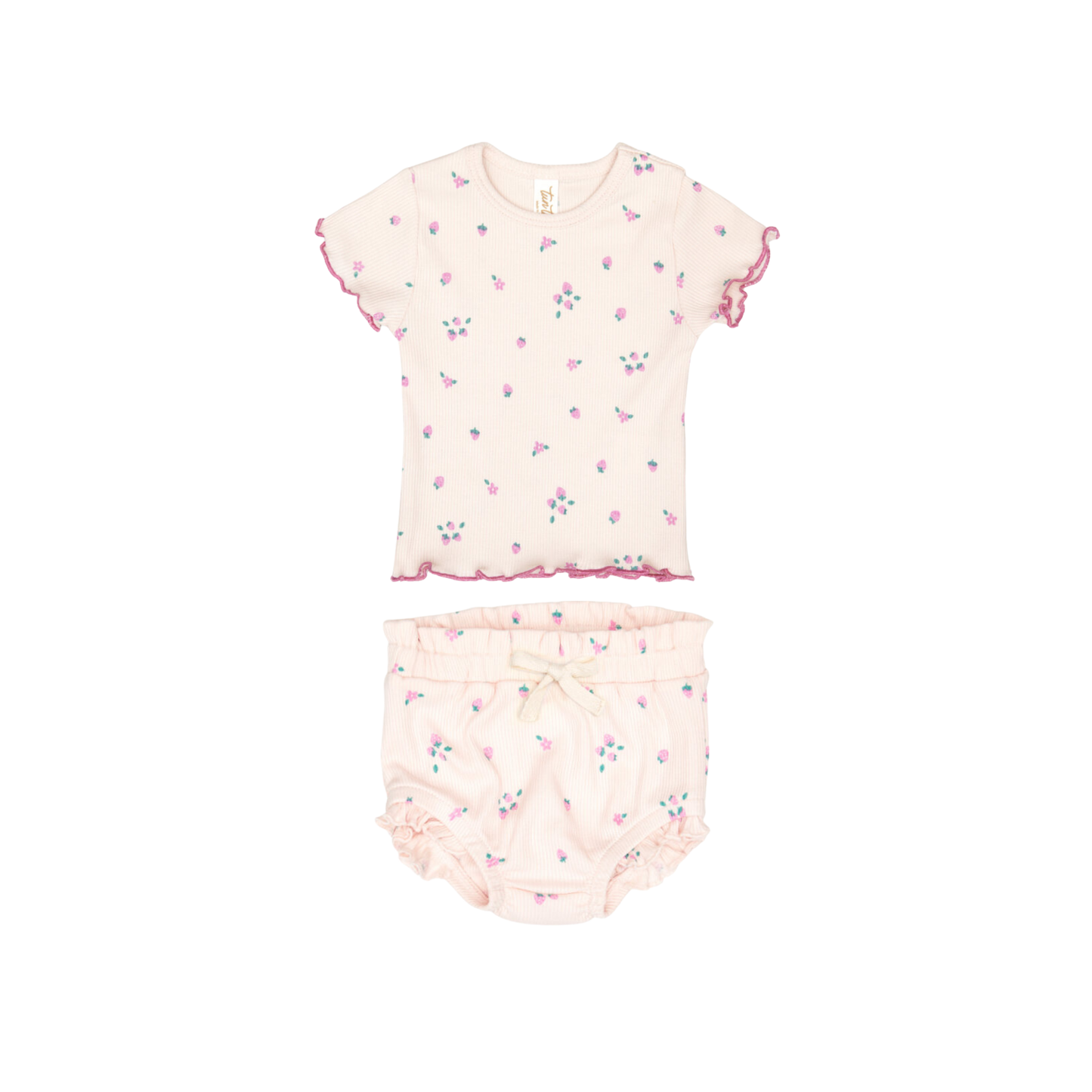 Tuntun Light Pink Lara Strawberries Bloomer Set