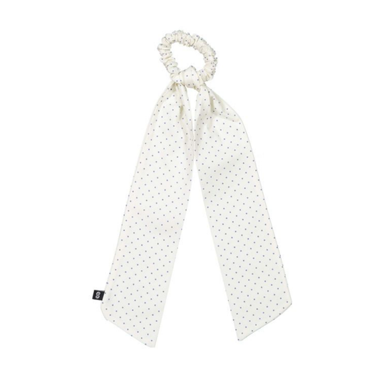 Knot Blue Dot Pebble Scrunchie