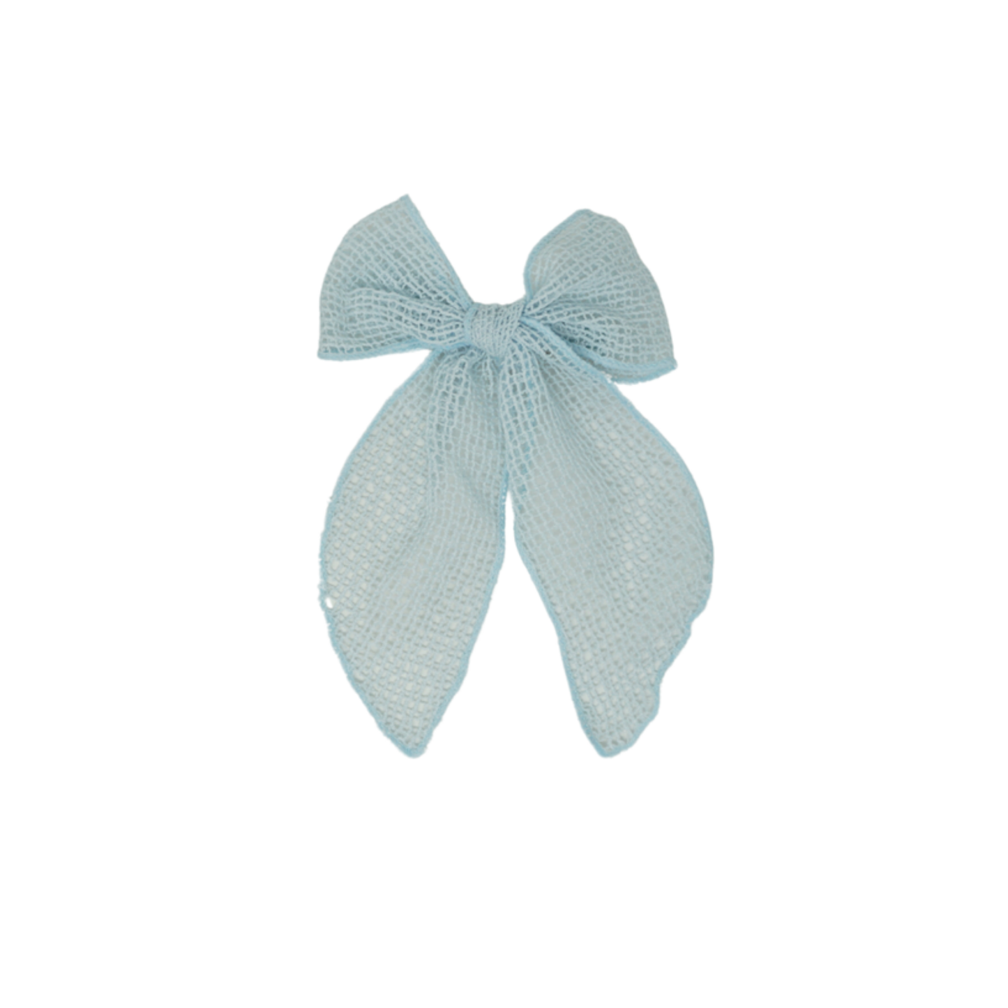 Bandeau Pale Blue Netting Crochet Collection Small Bow Clip