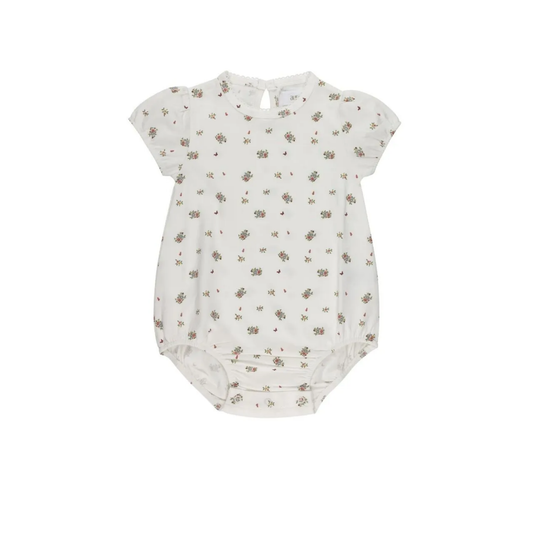 Aurora Ivory Pink Jersey Cotton Floral Print Collection Romper
