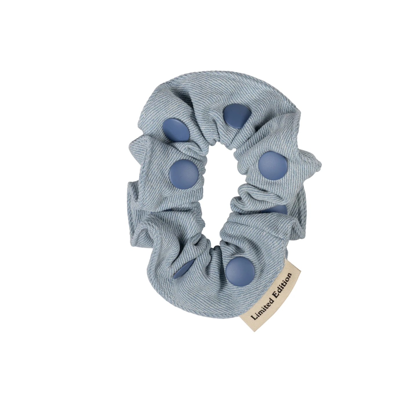 Limited Edition Light Blue Denim Snap Scrunchie