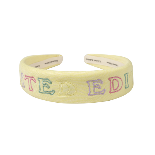 Limited Edition Yellow Embroidered Logo Headband