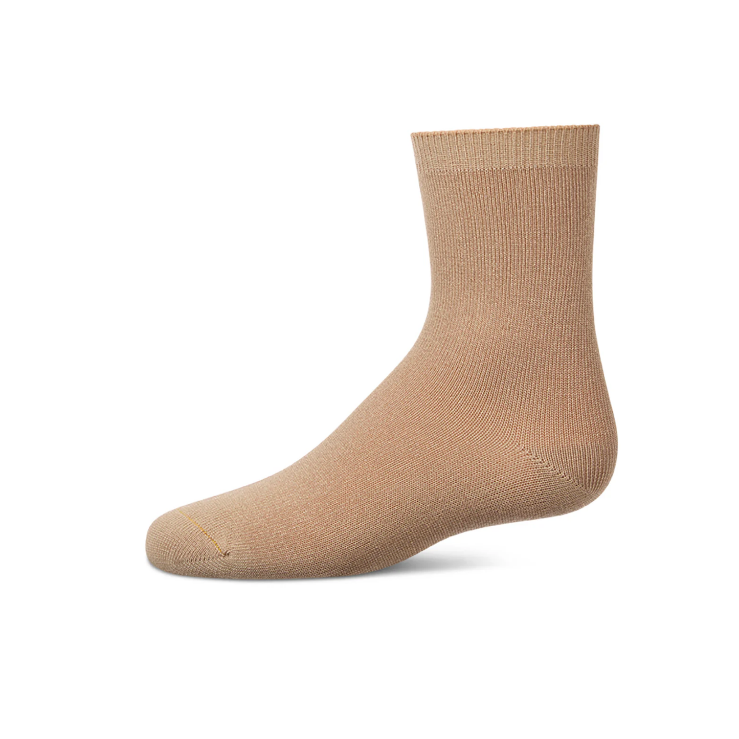 Memoi Driftwood Tan Toddlers and Kids Basic Soft Rayon from Bamboo Crew Socks