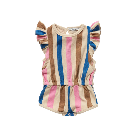 Sproet & Sprout Multicolor Stripes Ruffle Romper