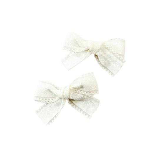 Halo Esmae Lace Trimmed Linen Double Clip Set