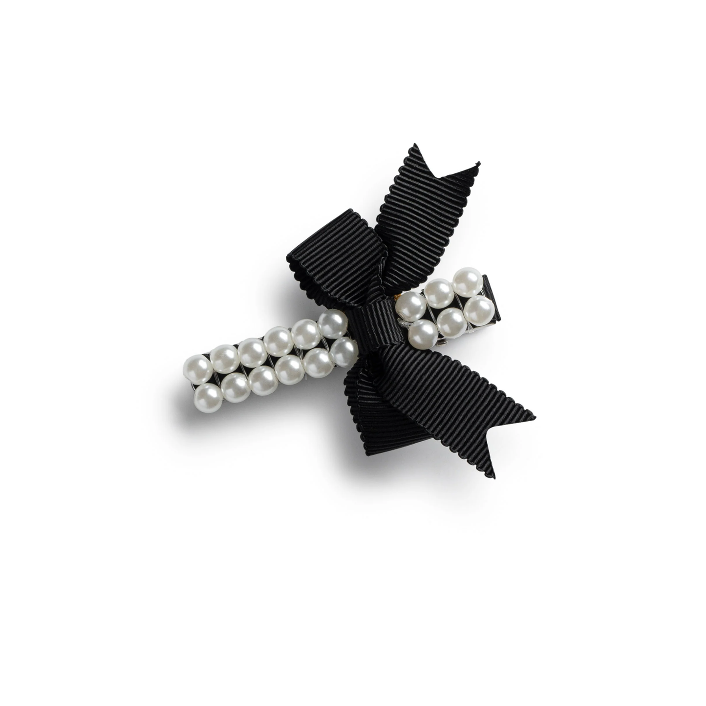 Halo Molly Double Strand Pearl Grosgrain Bow Clip