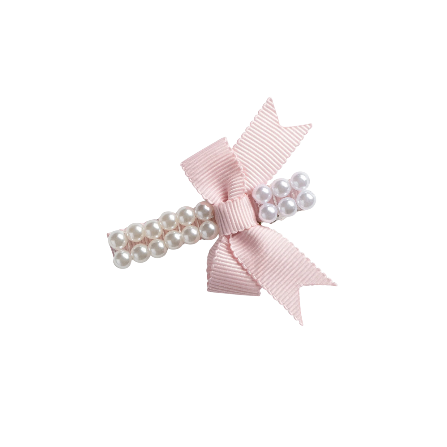 Halo Molly Double Strand Pearl Grosgrain Bow Clip