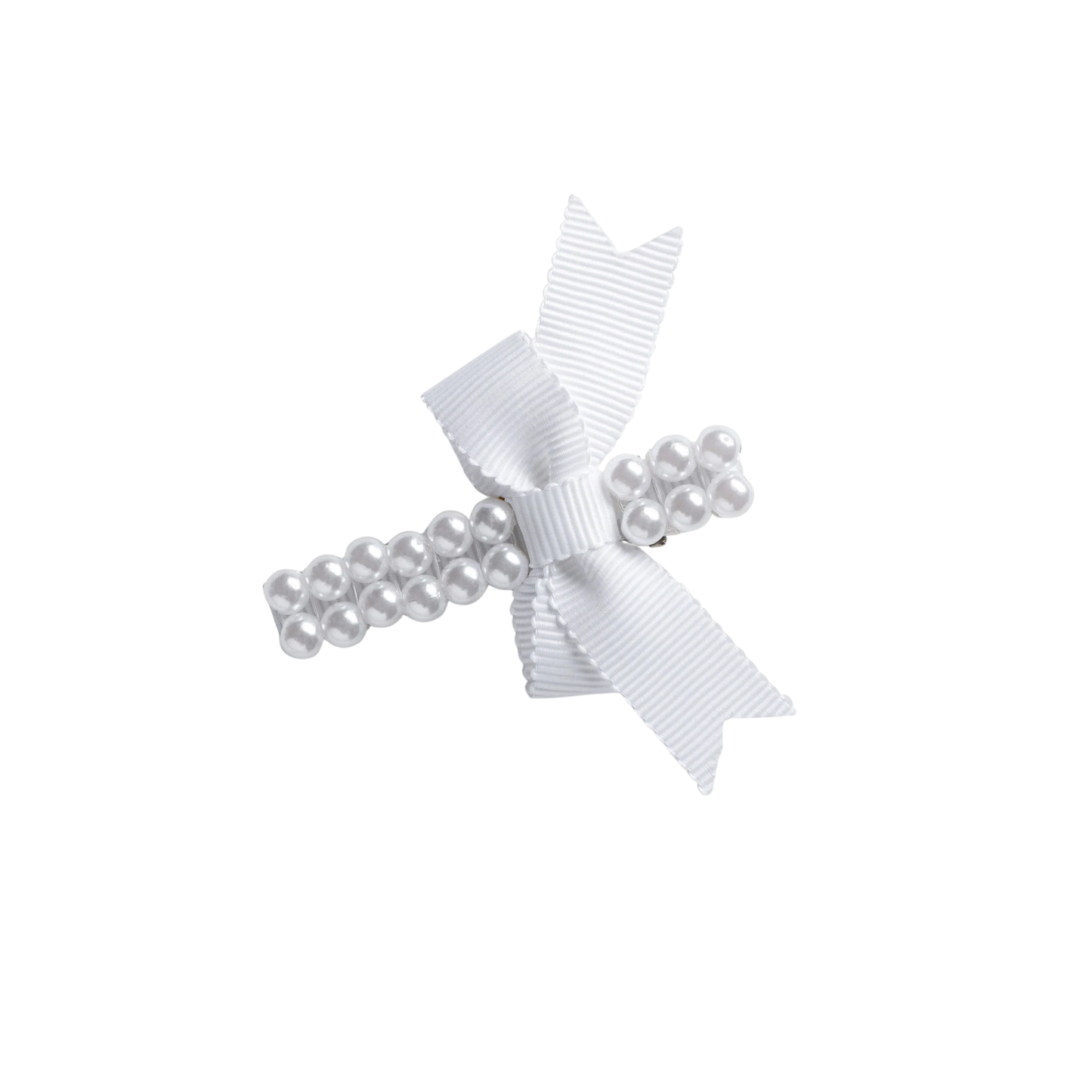 Halo Molly Double Strand Pearl Grosgrain Bow Clip