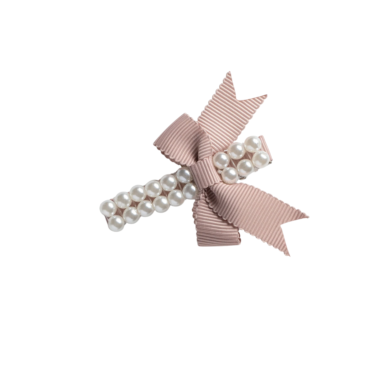 Halo Molly Double Strand Pearl Grosgrain Bow Clip