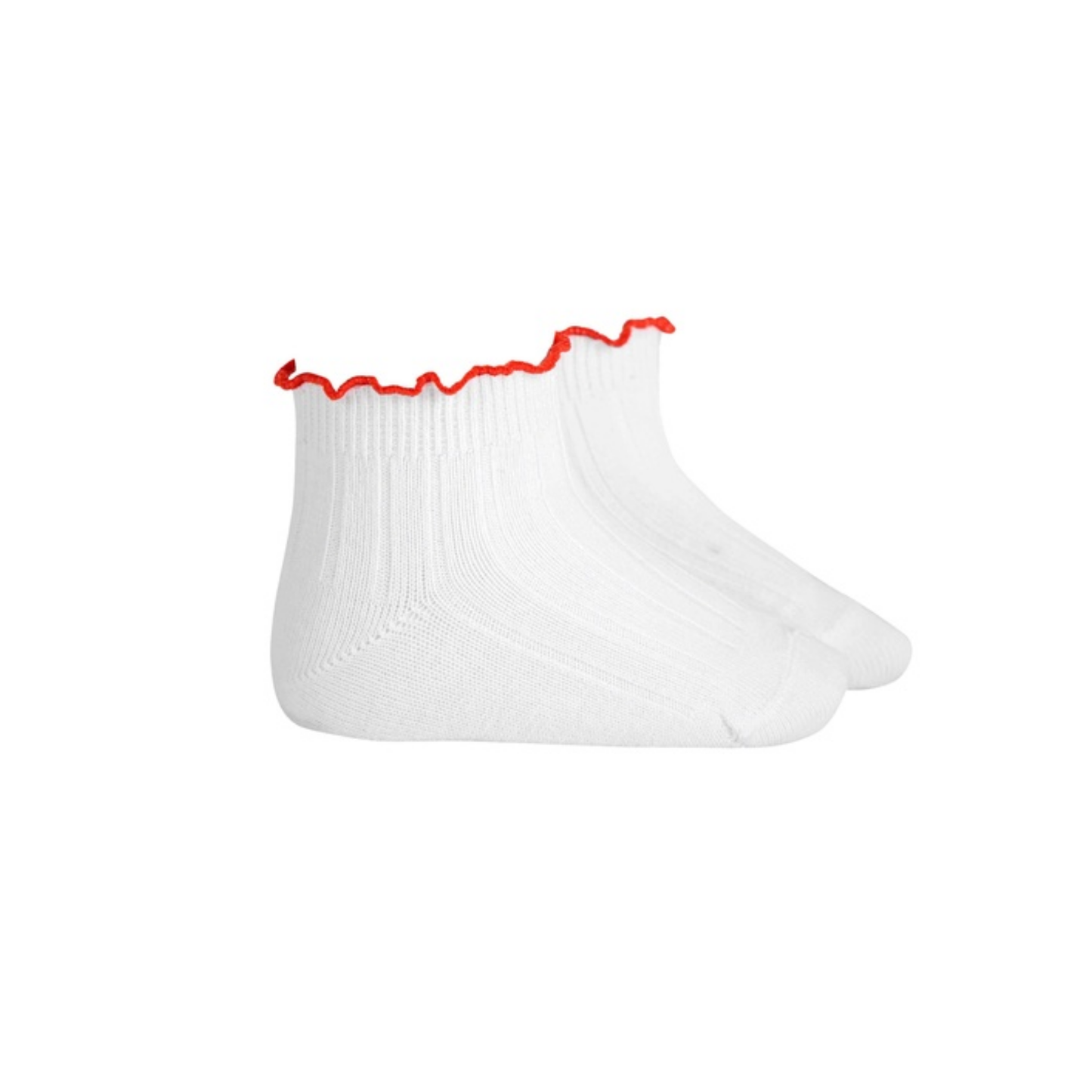 Condor Ribbed sock w/ contrast color ruffled trim