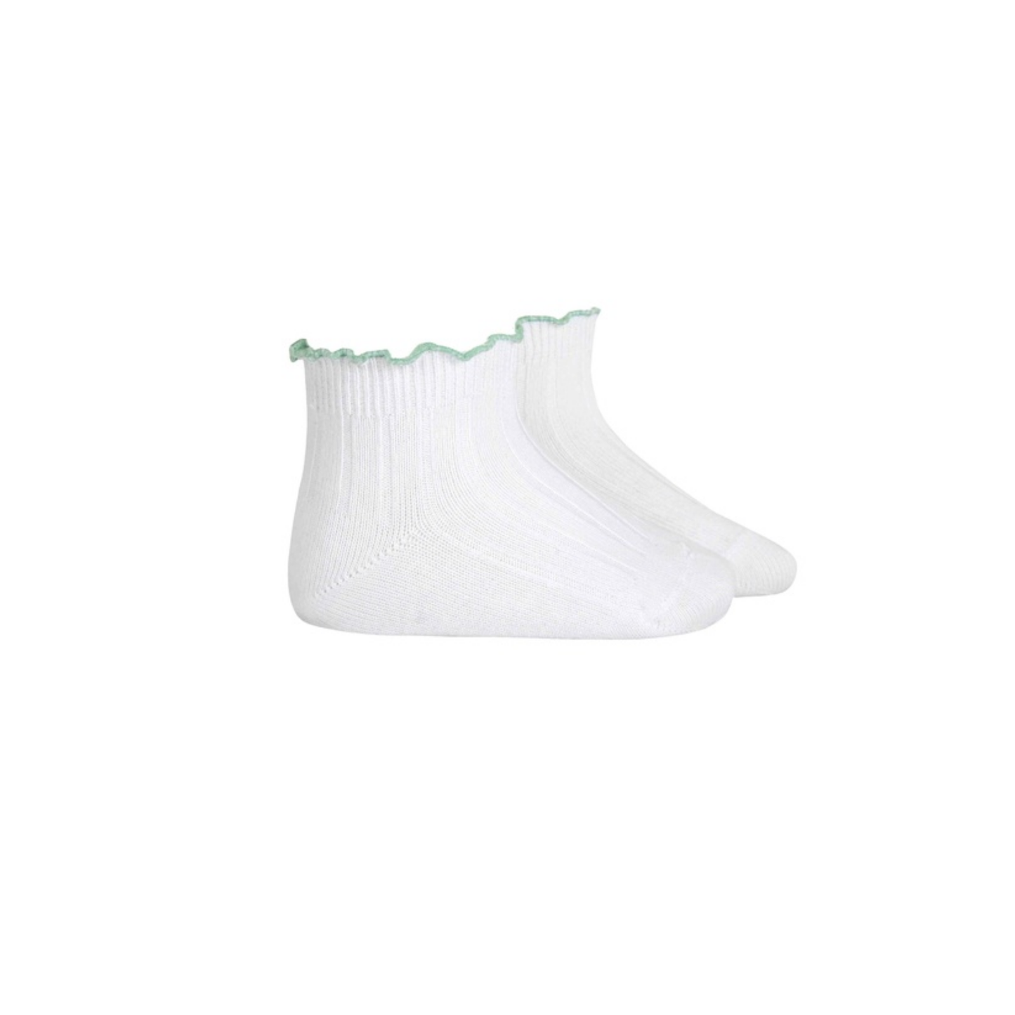 Condor Ribbed sock w/ contrast color ruffled trim