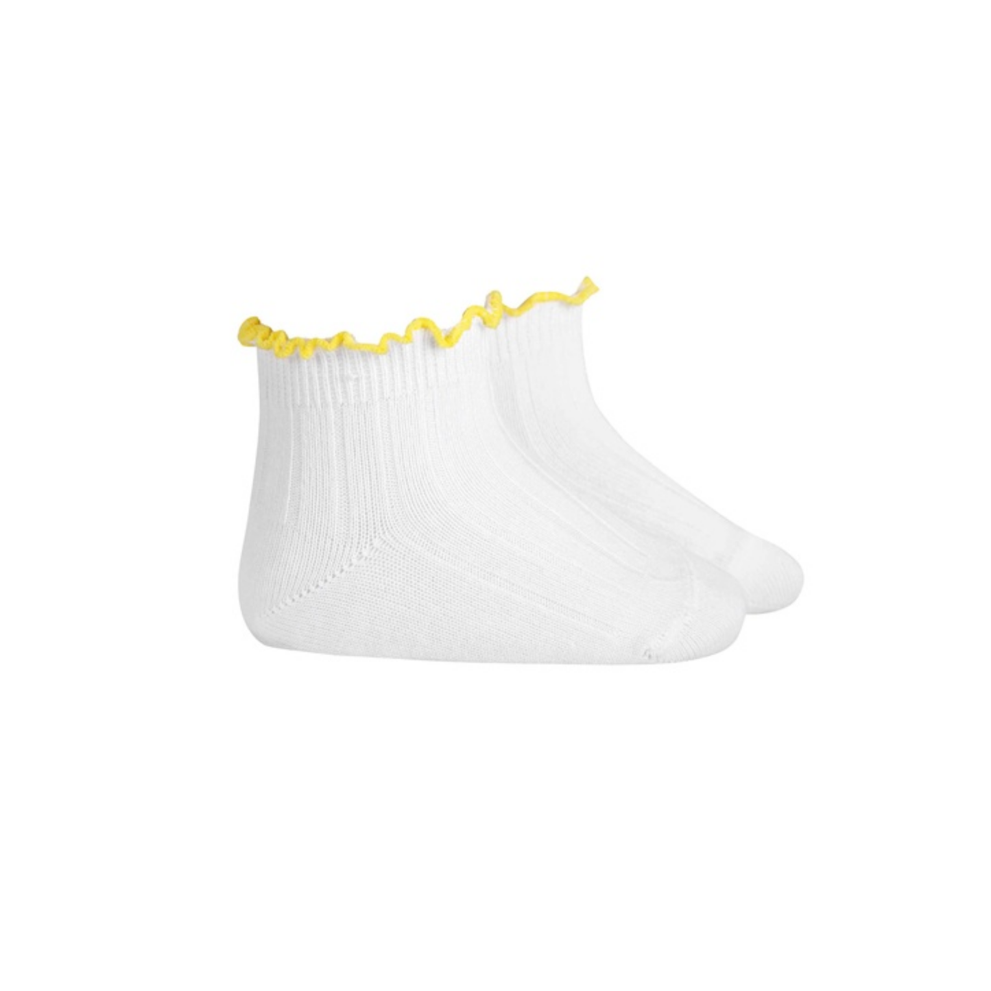 Condor Ribbed sock w/ contrast color ruffled trim