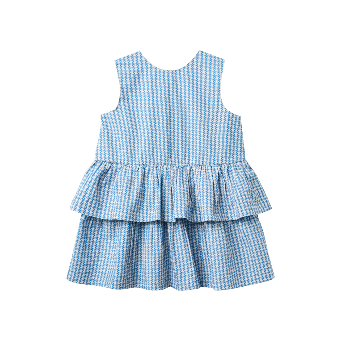 Copenhagen Colors Blue Bow Houndstooth Dress
