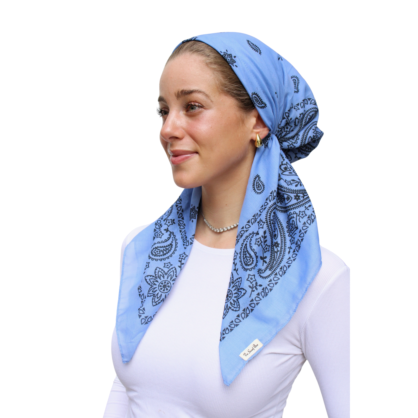 The Scarf Bar Short Classic Pretied Paisley Headscarf