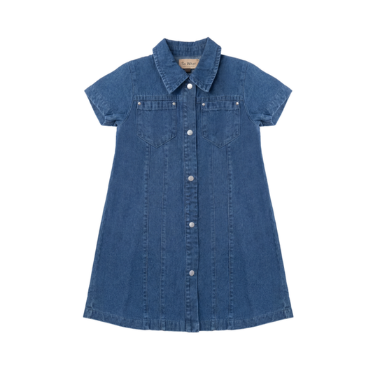 So What Light Denim Colored Denim Dress