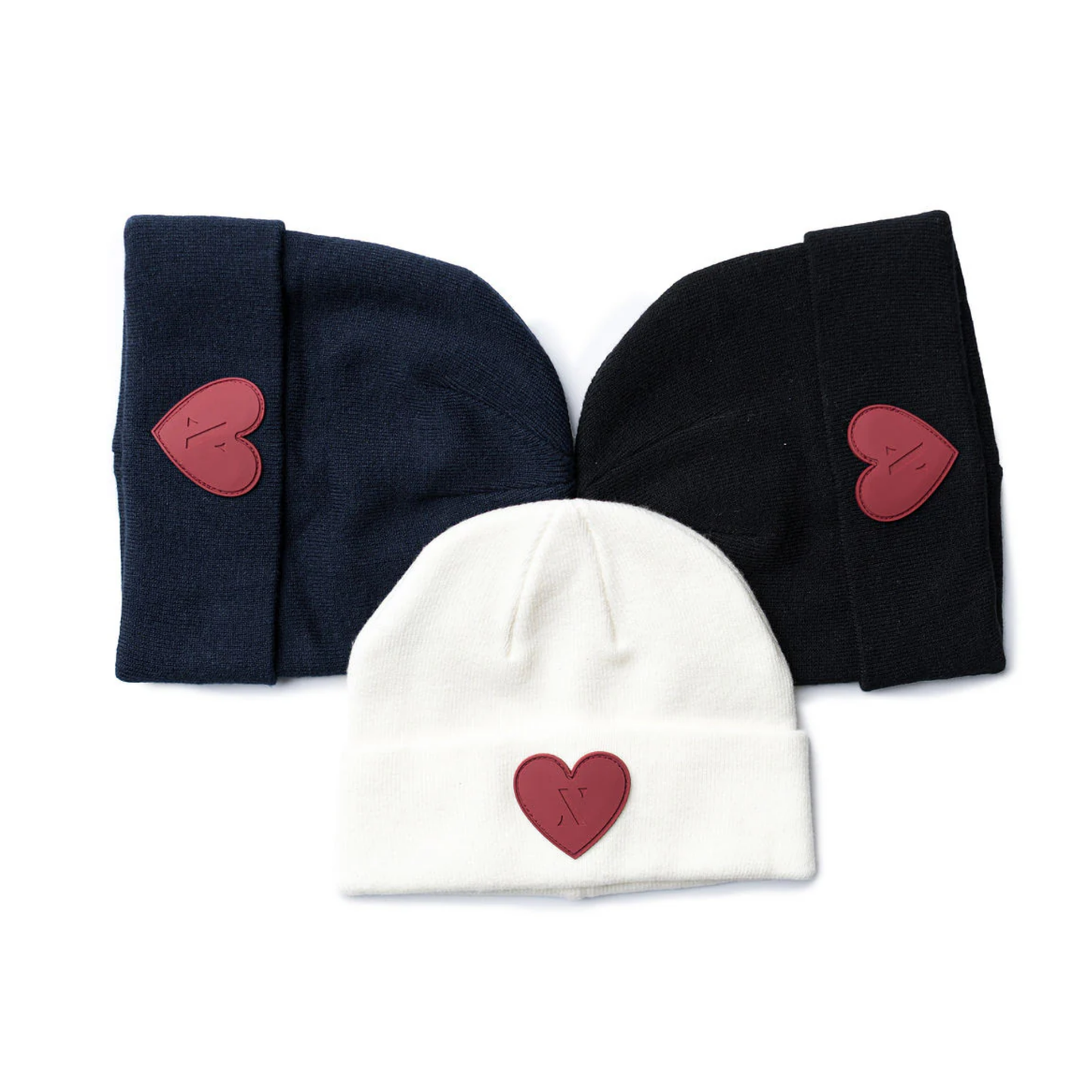 Nicsessories Rubber Heart Kids Cuffed Beanies