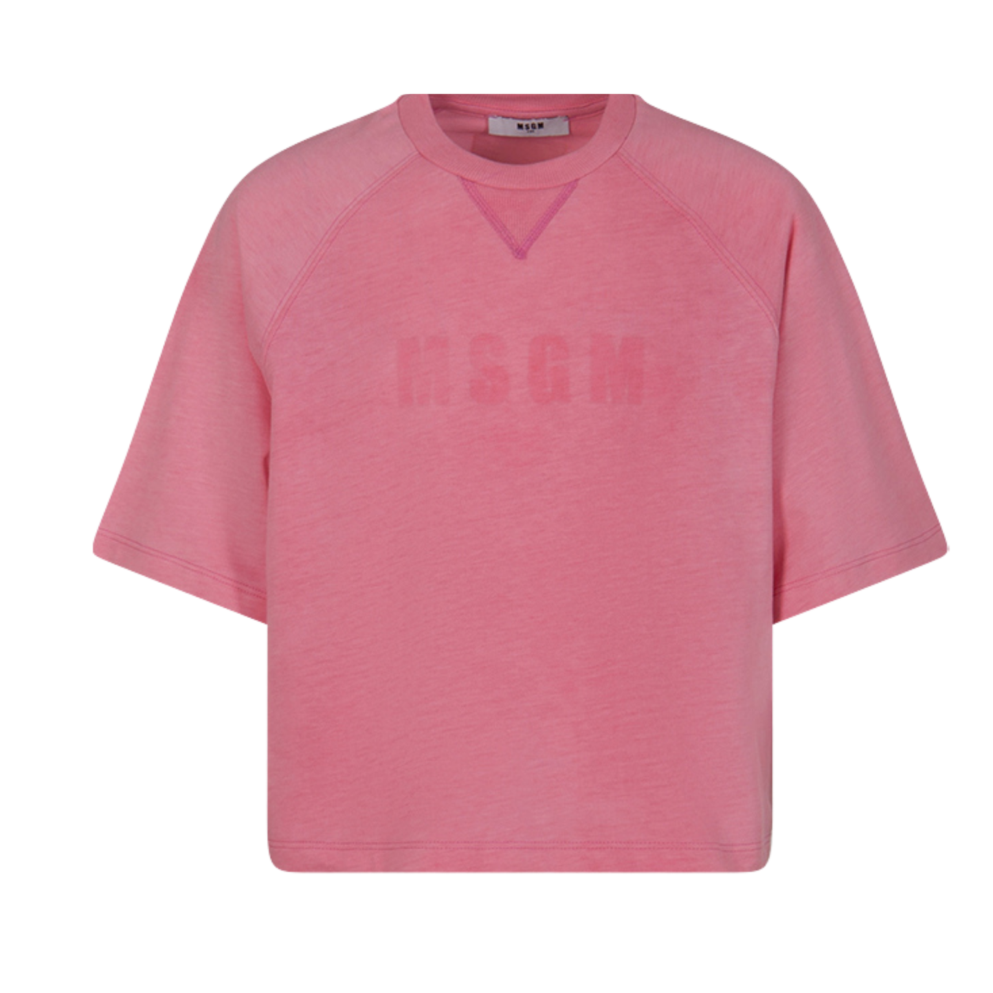 MSGM Pink Boxy Short Sleeve T-Shirt