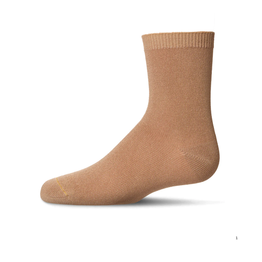 Memoi Toddlers and Kids Basic Soft Rayon from Bamboo Crew Socks Teak - Mk-6166