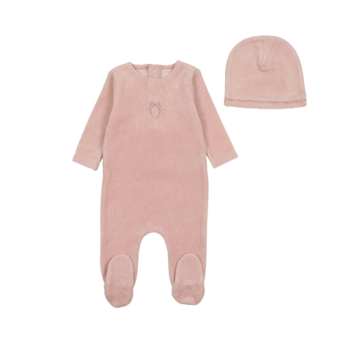 Bee And Dee Classic Velour Bow Wreath Footie