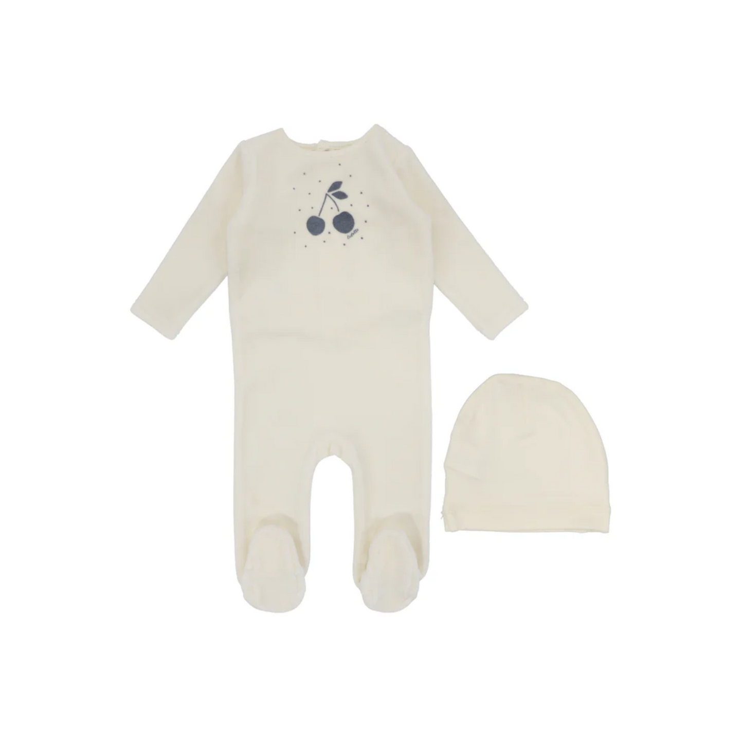 Lilette Cherry Graphic Velour Footie