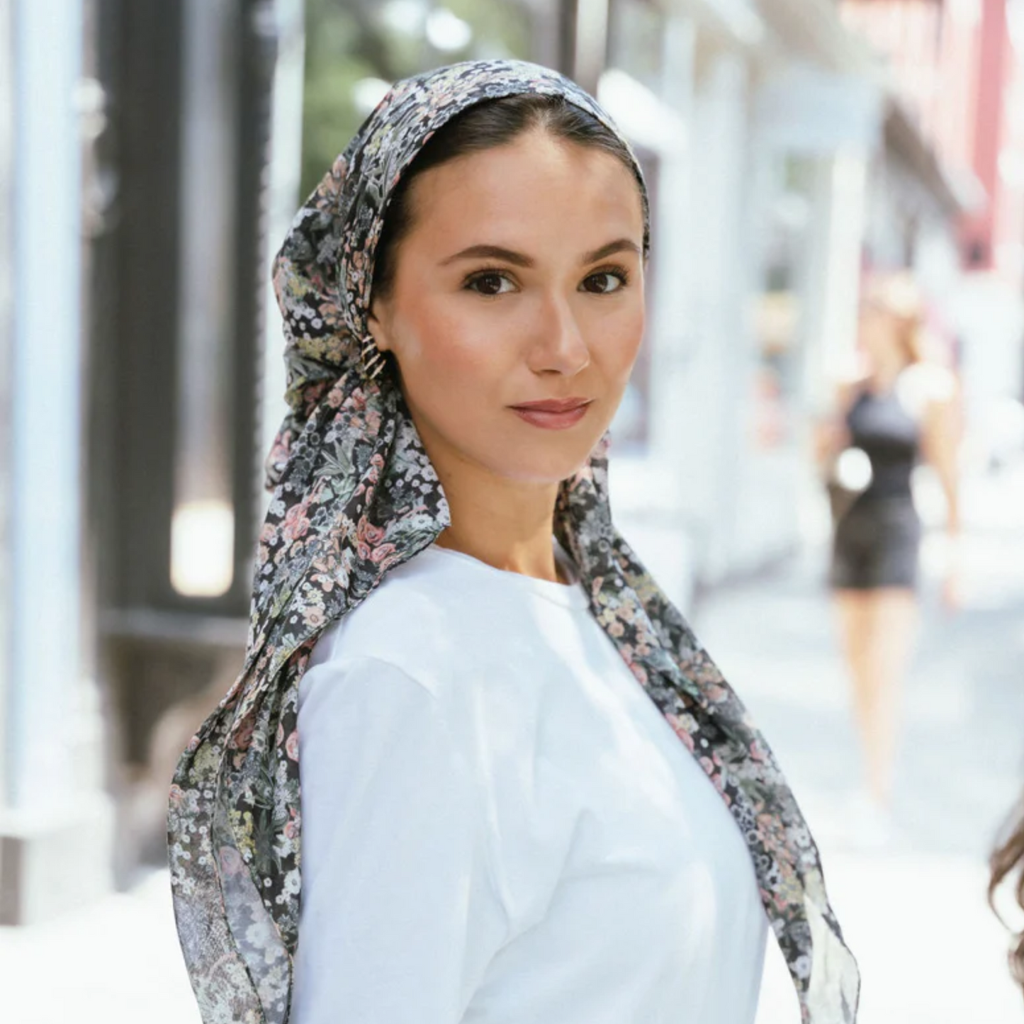 Tal Black Garden Headscarf