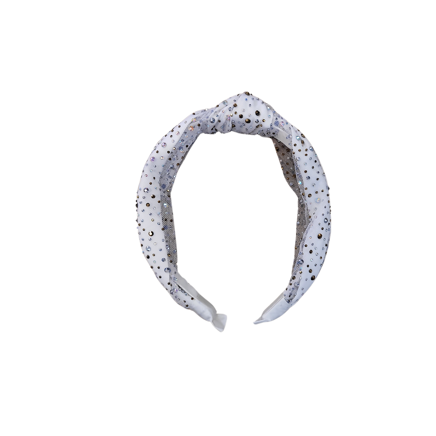 Bari Lynn Tulle Jeweled Knot Headband