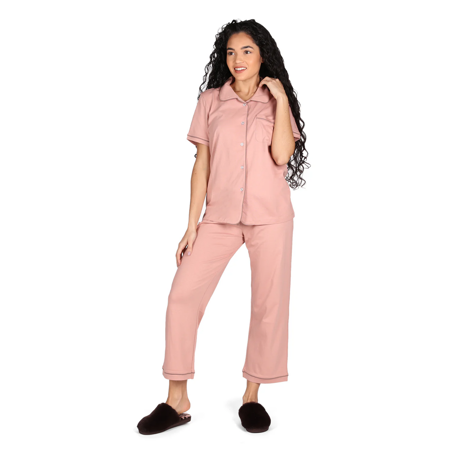 Collection Notch Collar Capri PJ Set