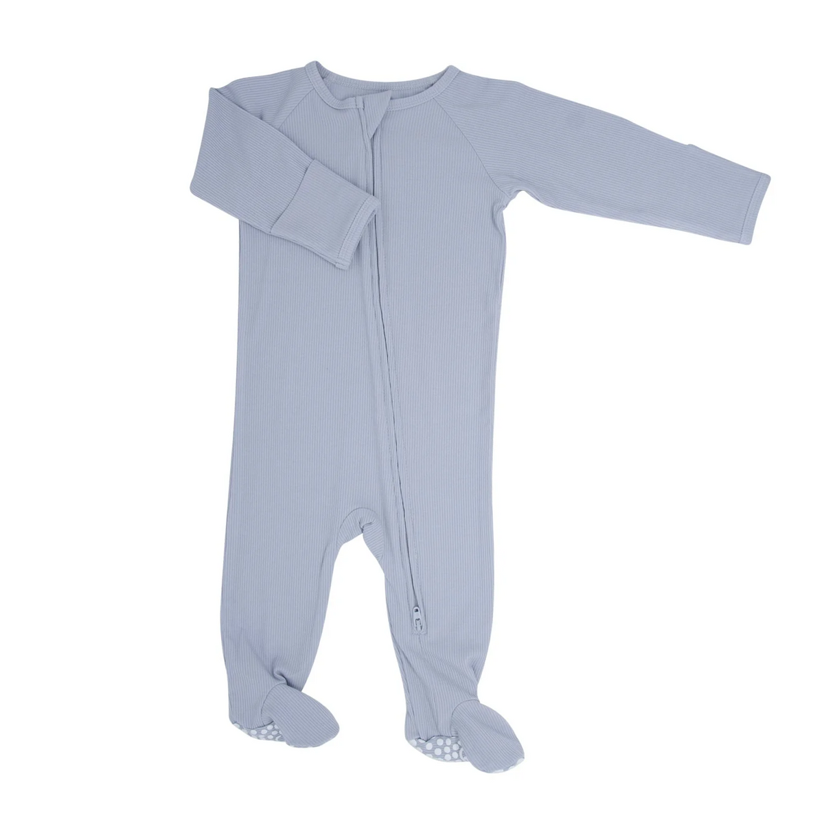 Sweet Bamboo Zipper Ribbed Boy Footie