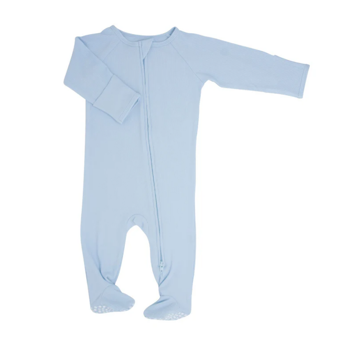 Sweet Bamboo Zipper Ribbed Boy Footie
