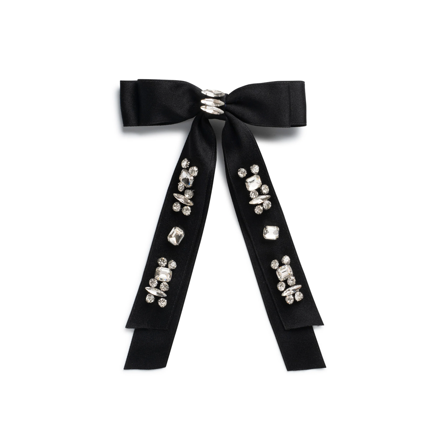 Halo Rock Candy Rhinestone Embellished Satin Bow Clip