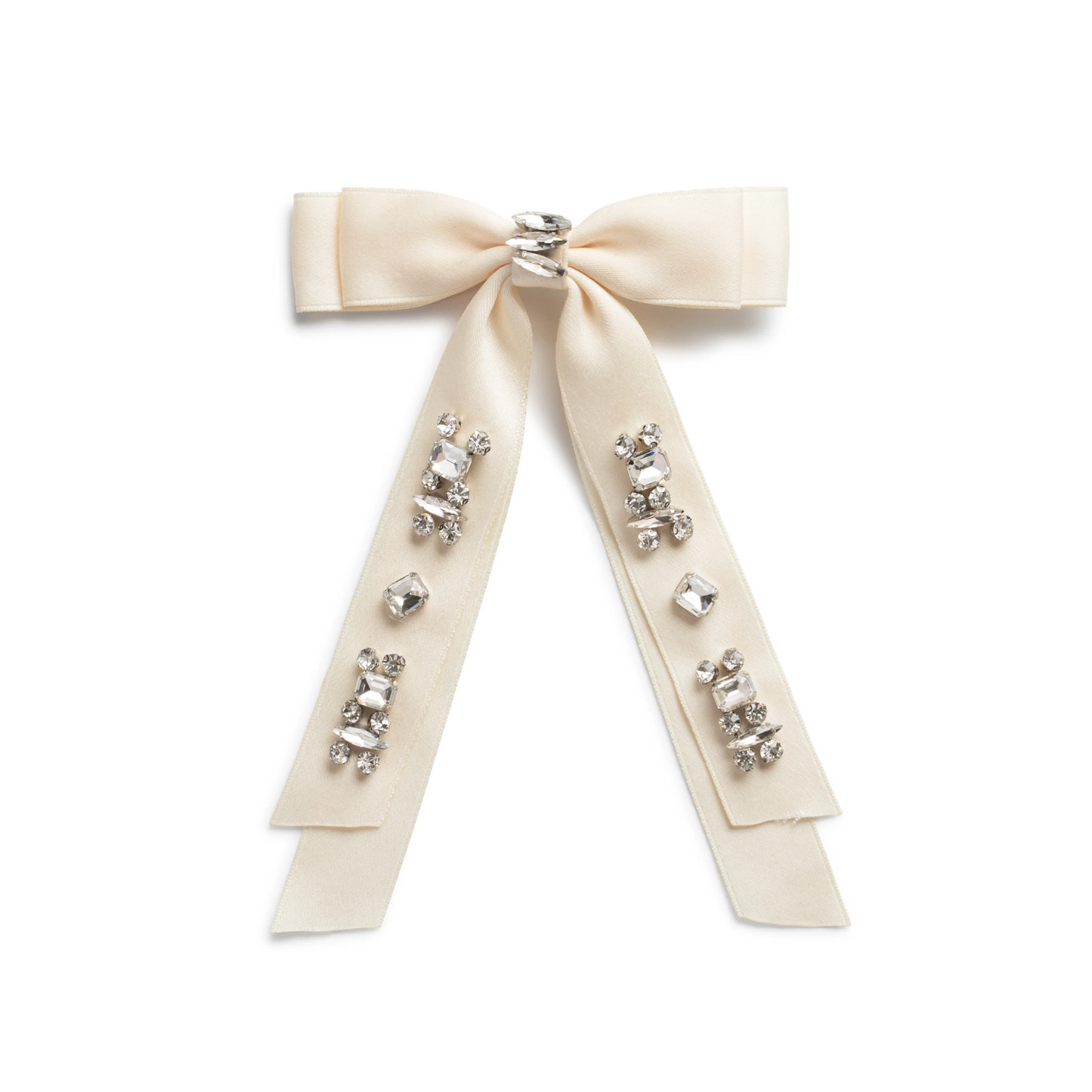 Halo Rock Candy Rhinestone Embellished Satin Bow Clip