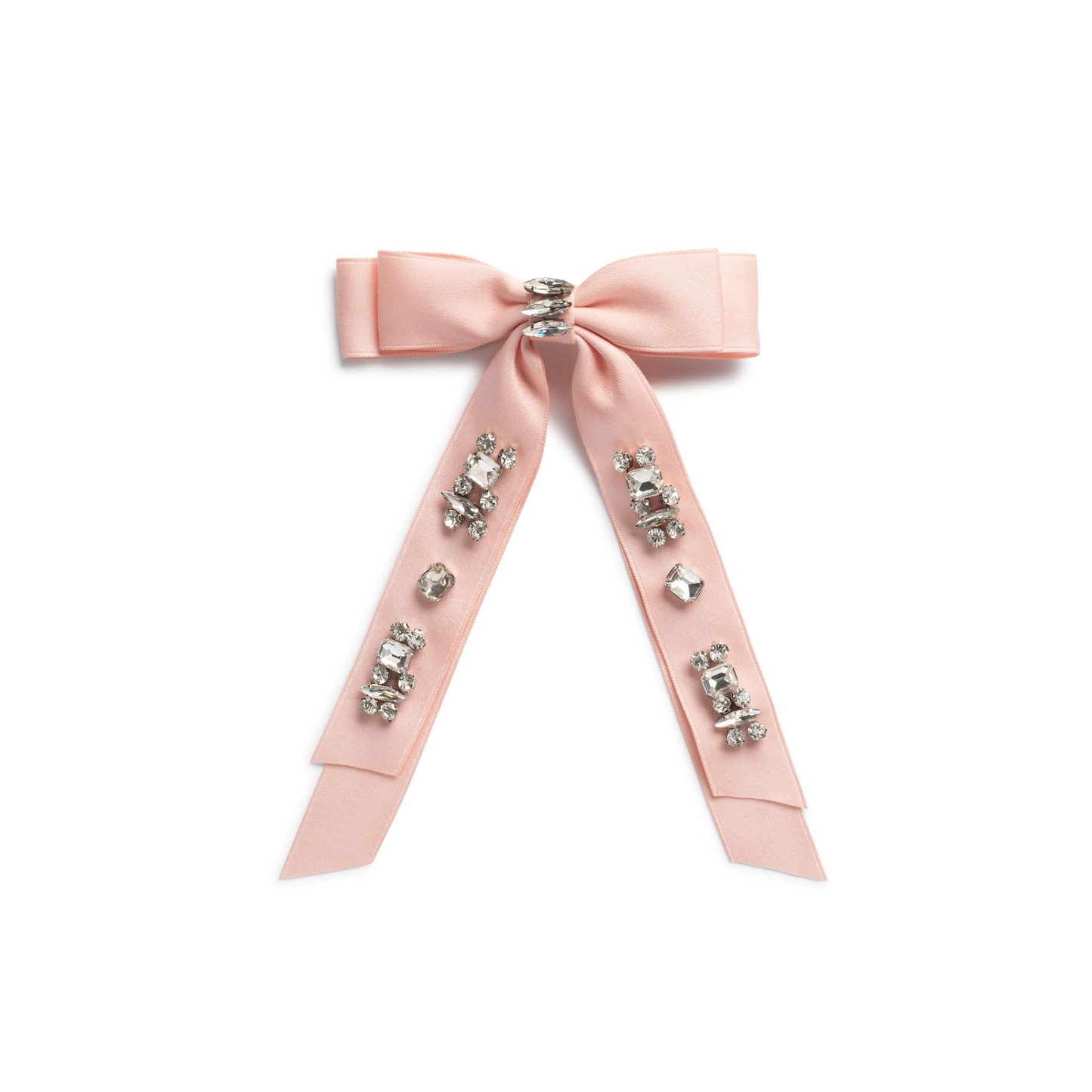 Halo Rock Candy Rhinestone Embellished Satin Bow Clip