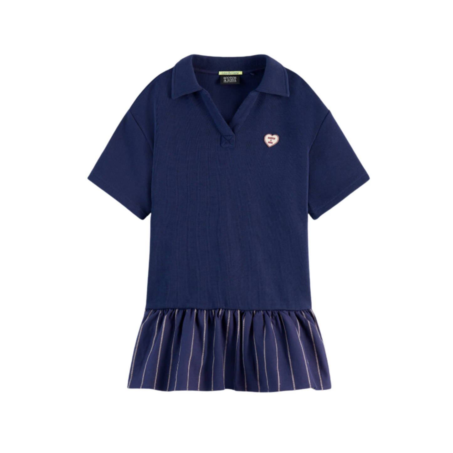 Scotch & Soda Polo Striped Ruffles Sweat Dress