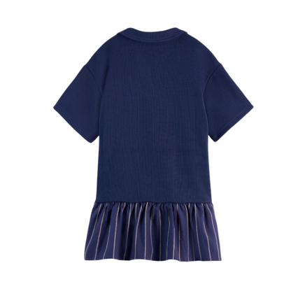 Scotch & Soda Polo Striped Ruffles Sweat Dress