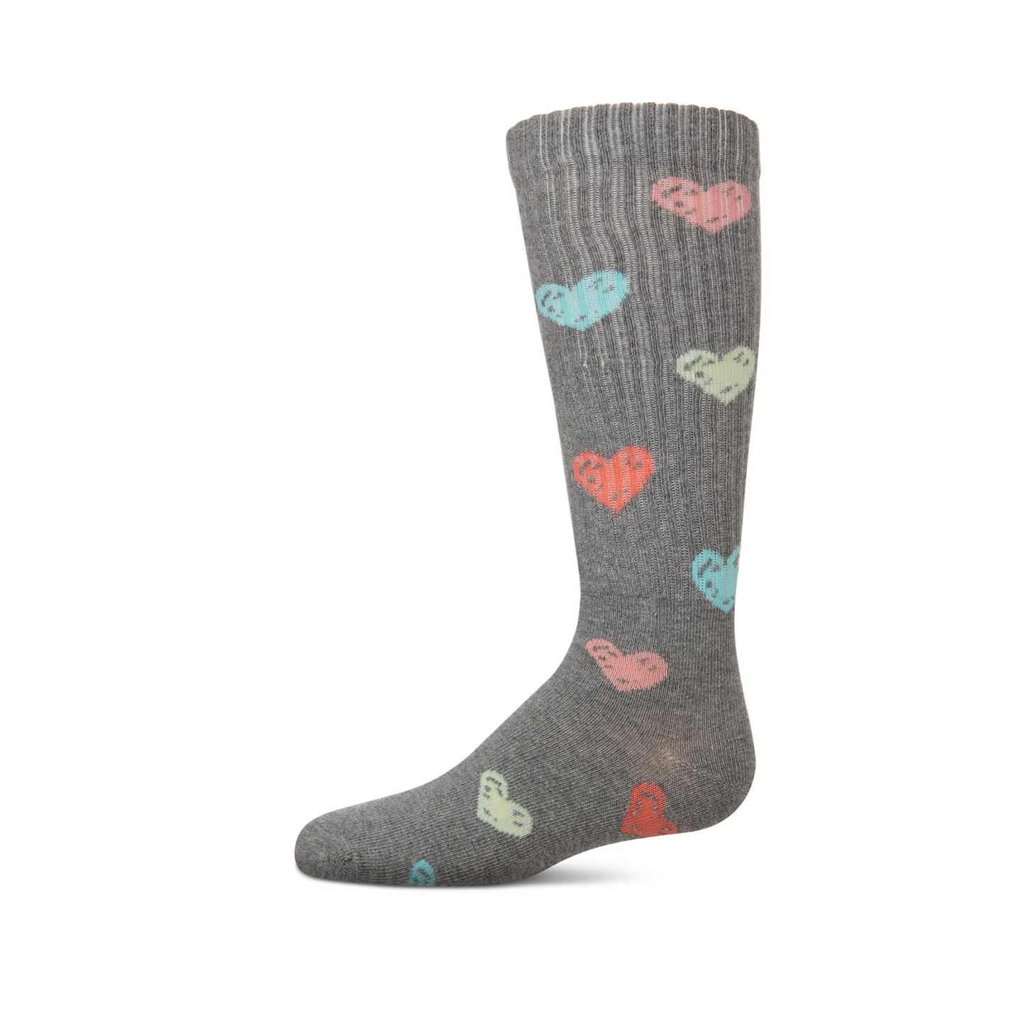 Memoi Multi Graffiti Heart Knee High
