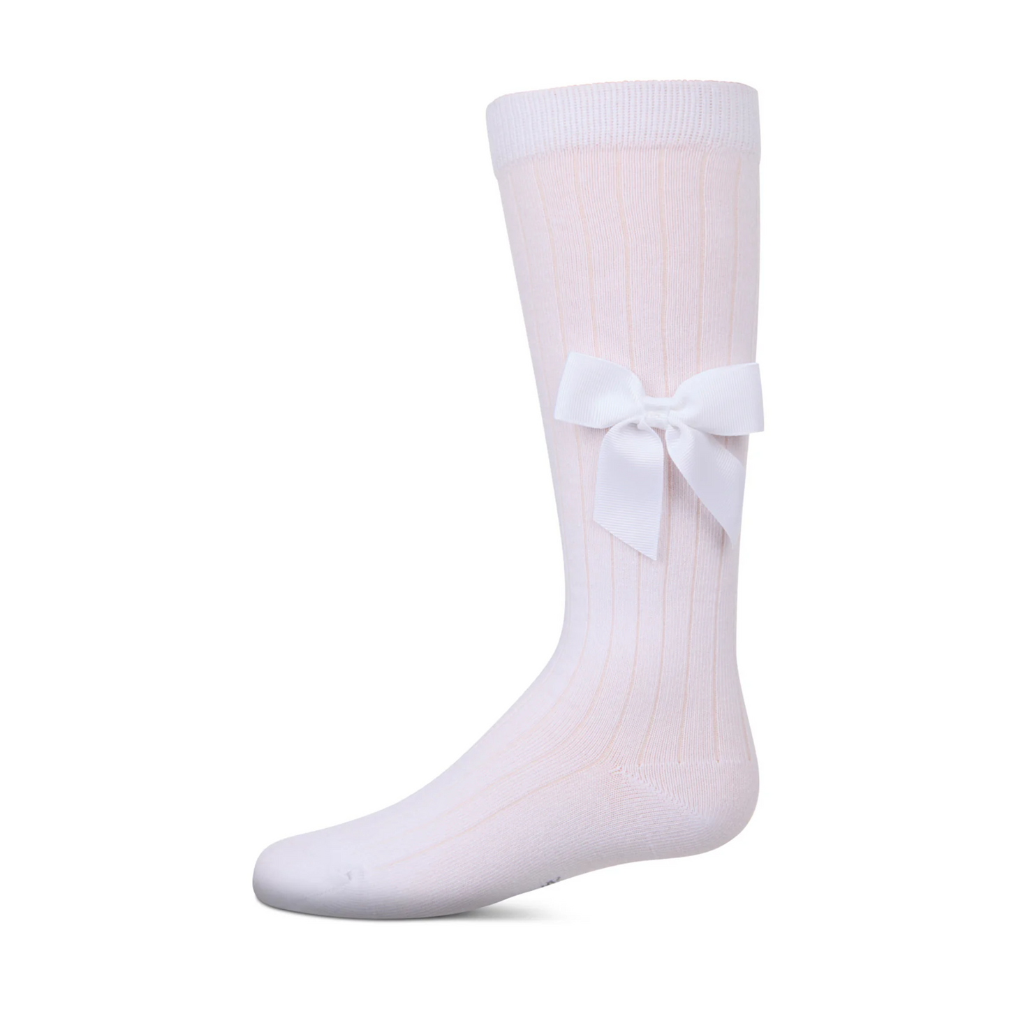 Memoi Ribbed Bow Knee High