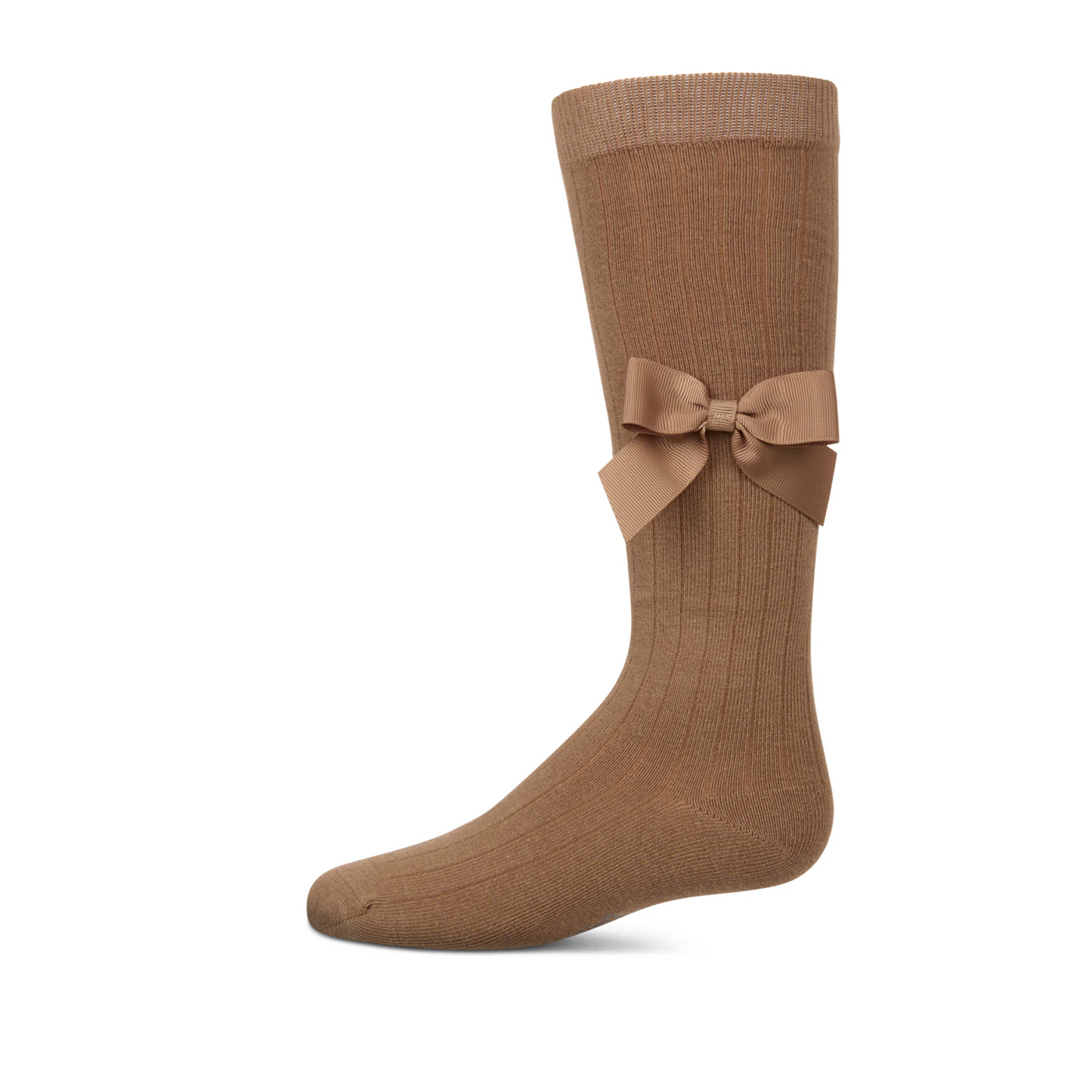 Memoi Ribbed Bow Knee High