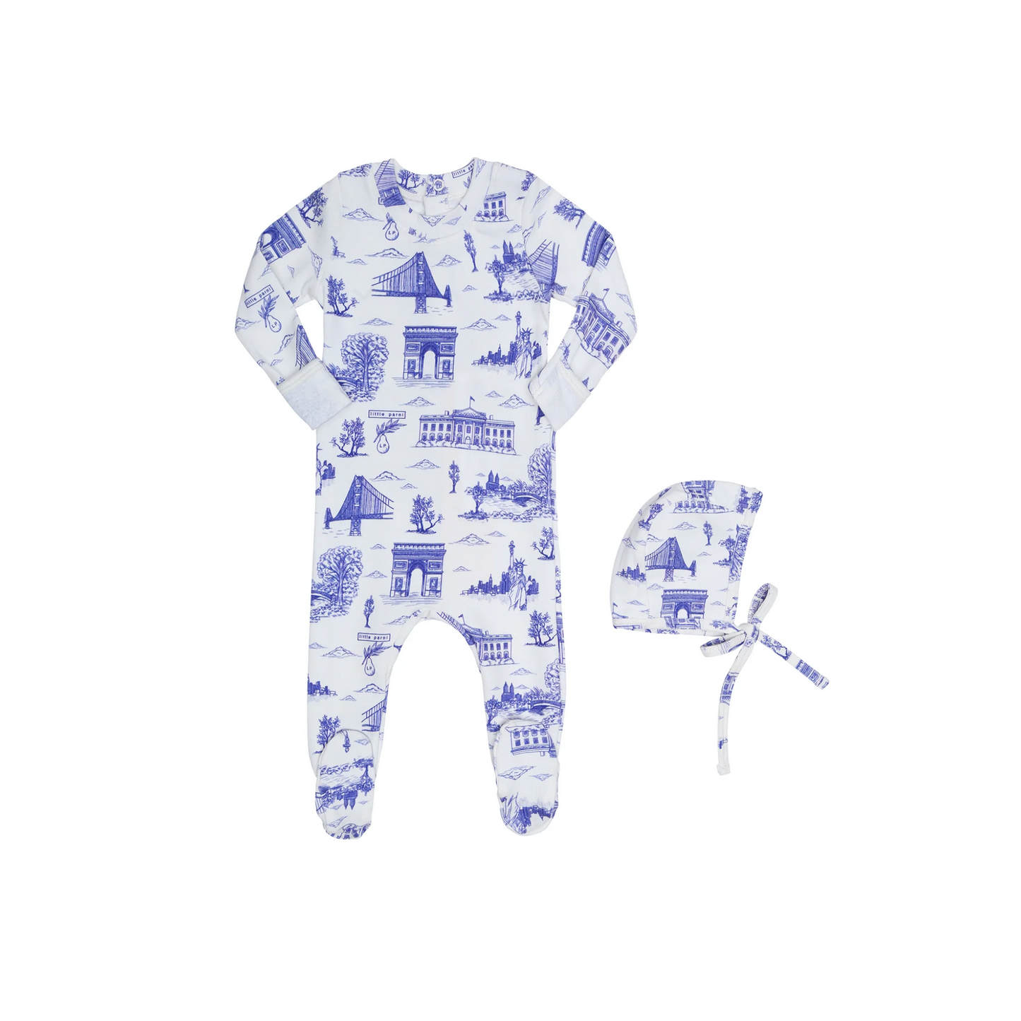 Little Parni Boy Toile Footie