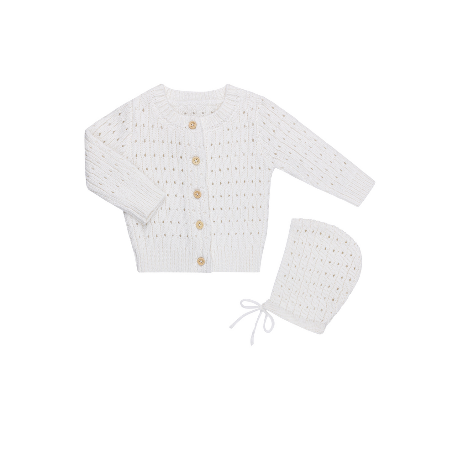 Tricot Bebe Pointelle Knit Cardigan