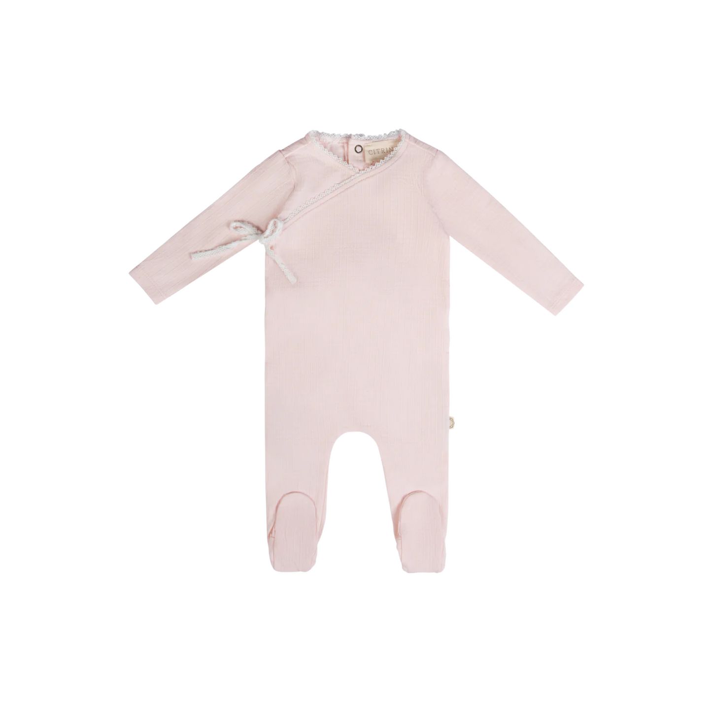 Citrine Lace Trim Footie