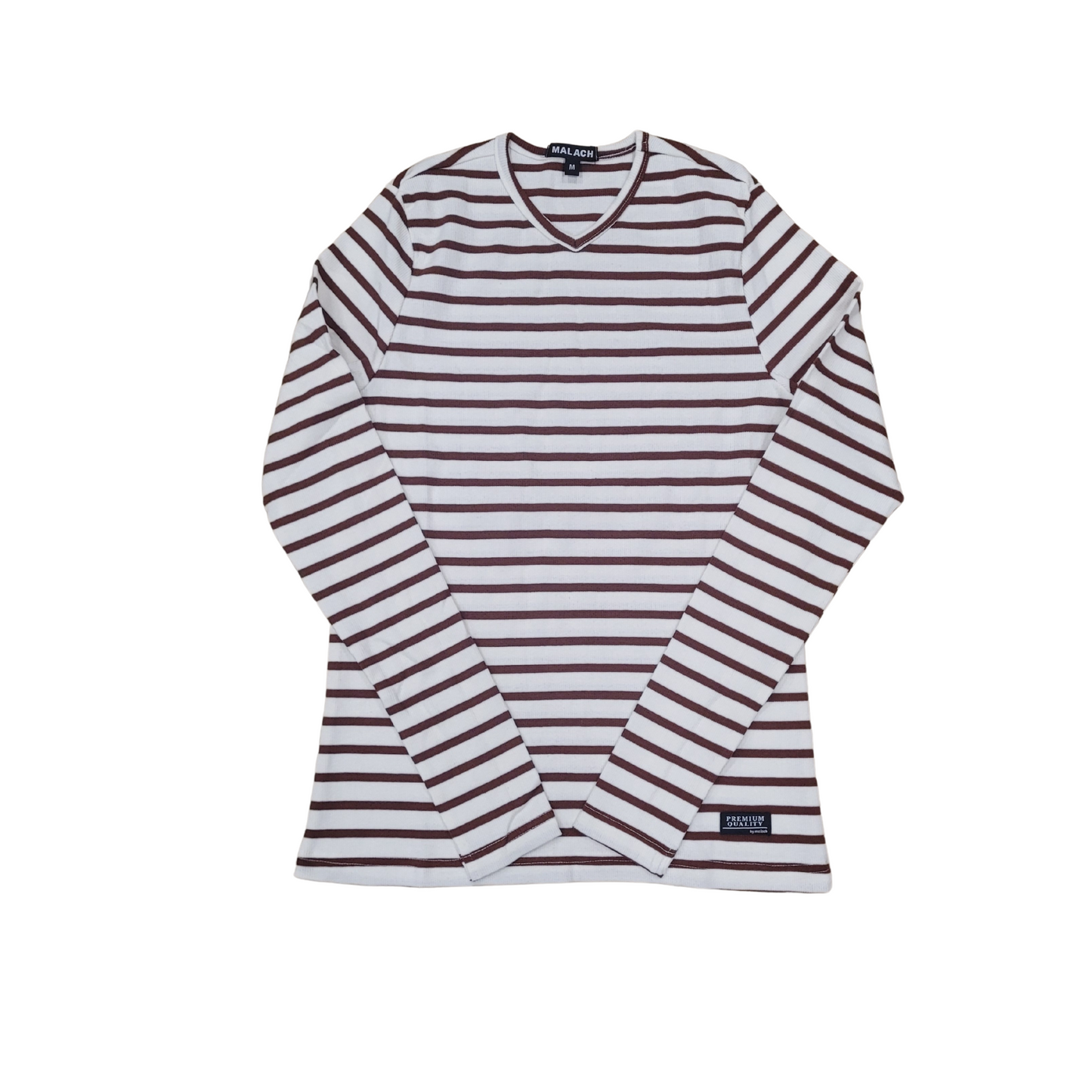 Malach Ribbed Striped V-Neck Tee