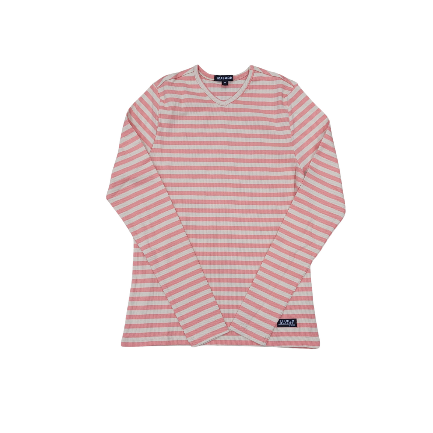 Malach Ribbed Striped V-Neck Tee