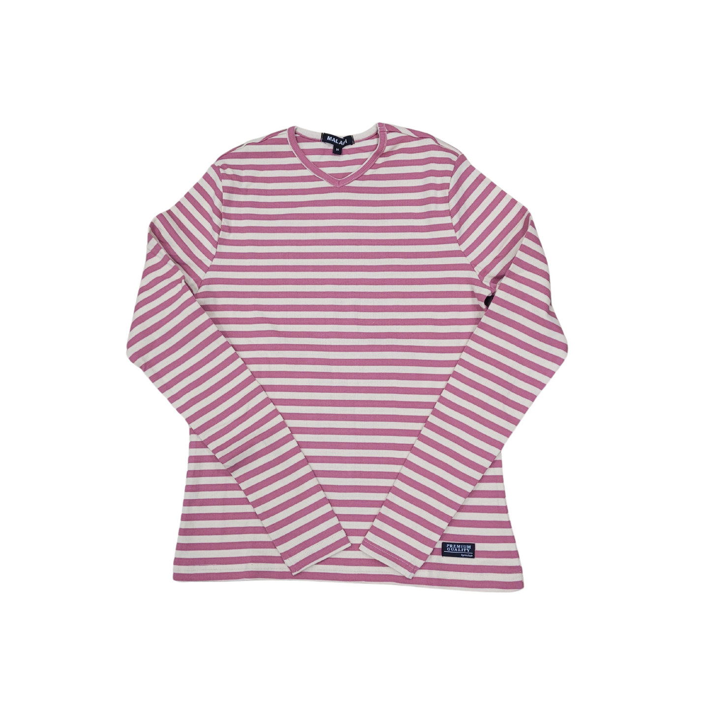 Malach Ribbed Striped V-Neck Tee