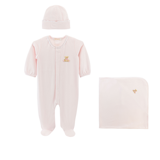 Baby Club Chic Toys Girl Footie with Lace Trim Set
