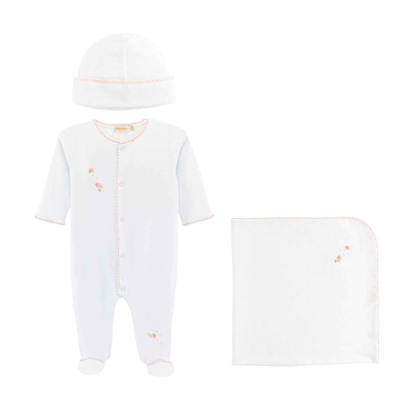 Baby Club Chic Spring Flower Girl Footie with Crochet Trim Set
